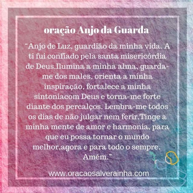 Ora O Anjo Da Guarda Para Pedir Prote O