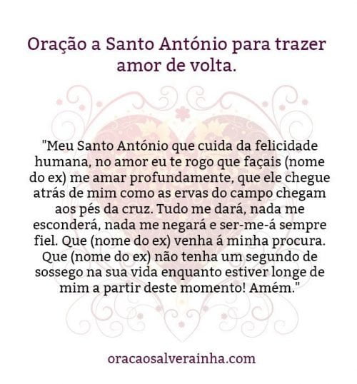 Oração para ele te procurar ou ligar  Oração de são amanso, Oracao  poderosa do amor, Oração poderosa